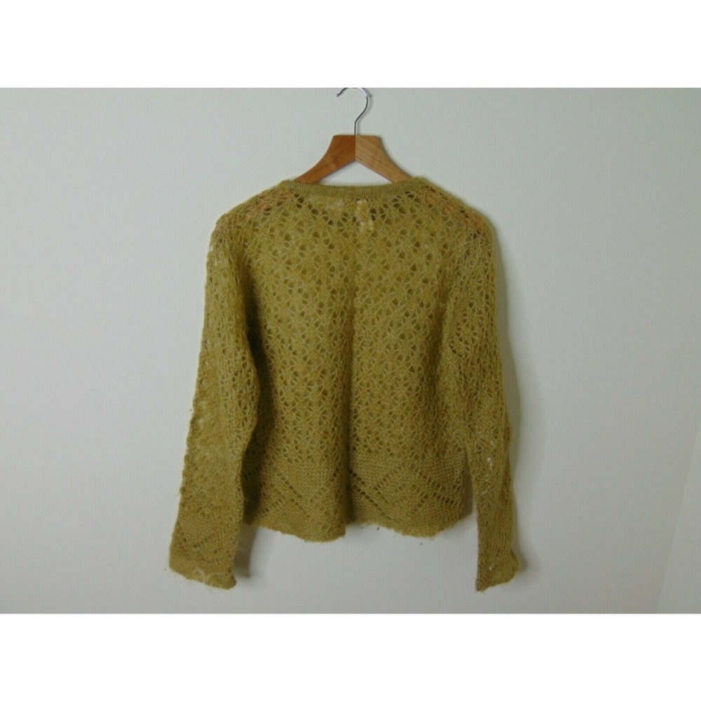 Free People M Open Knit Wool Mohair Sweater Brown - Picture 4 of 5